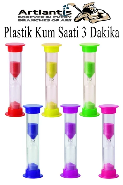 Renkli Kum Saati 6 Adet Mini Küçük Kum Saat 3 Dakika 8 cm Kum Zamanlayıcısı Dekoratif Masaüstü Plastik Çocuklar İçin ürün görseli 1