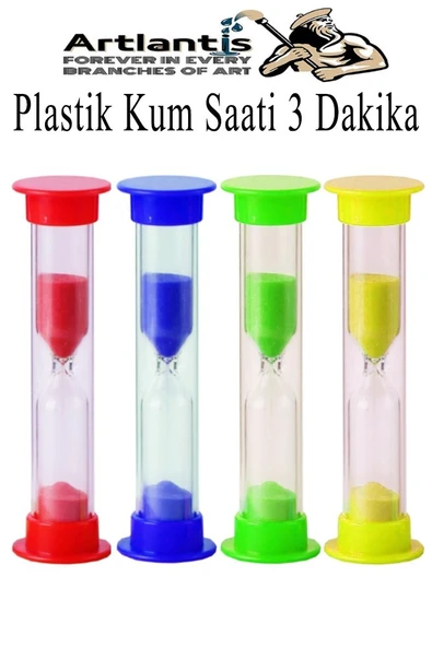 Renkli Kum Saati 4 Adet Mini Küçük Kum Saat 3 Dakika 8 cm Kum Zamanlayıcısı Dekoratif Masaüstü Plastik Çocuklar İçin ürün görseli 1