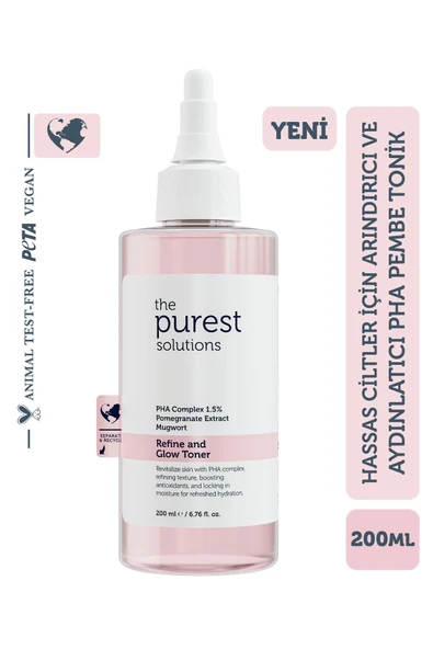 The Purest Solutions Hassas Ciltler İçin Arındırıcı ve Aydınlatıcı PHA Pembe Tonik 200 ml ürün görseli 1