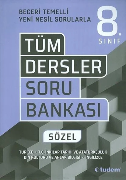8. Sınıf Tüm Dersler Sözel Beceri Temelli Soru Bankası Tudem Yayınları ürün görseli 1