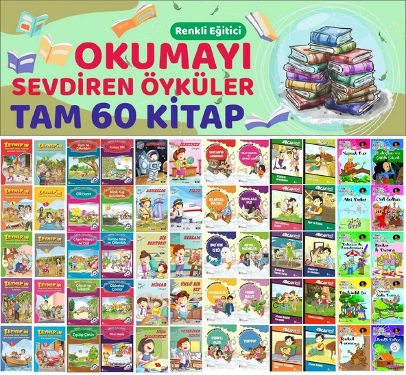 1.ve 2.Sınıflar İçin Renkli Eğitici Okumayı Sevdiren Hikayeler (60 Kitap) ürün görseli 1