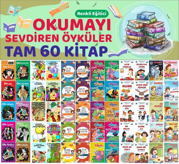 2.Sınıflar İçin Renkli Eğitici Okumayı Sevdiren Hikayeler (60 Kitap) ürün görseli 1