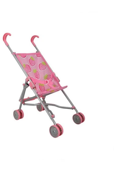 SUNMAN Pembe Çilek Baskılı Katlanır Baston Bebek Puseti Oyuncak ürün görseli 1