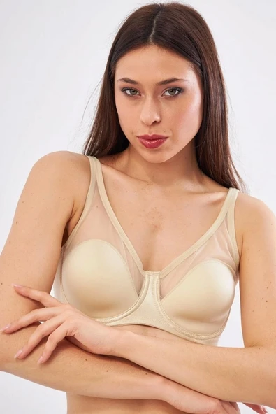 LE JARDİN 9200-B TÜL KAPLI SOFT CUP SÜTYEN TEN ürün görseli 1