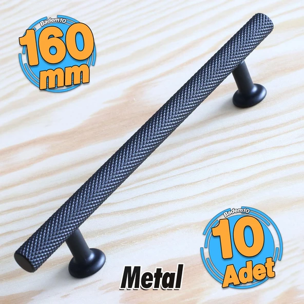 10 Adet Doruk Kulp Mobilya Mutfak Dolabı Çekmece Dolap Kulpları Kapak Kulpu Kulbu Siyah 160 mm Metal ürün görseli 1
