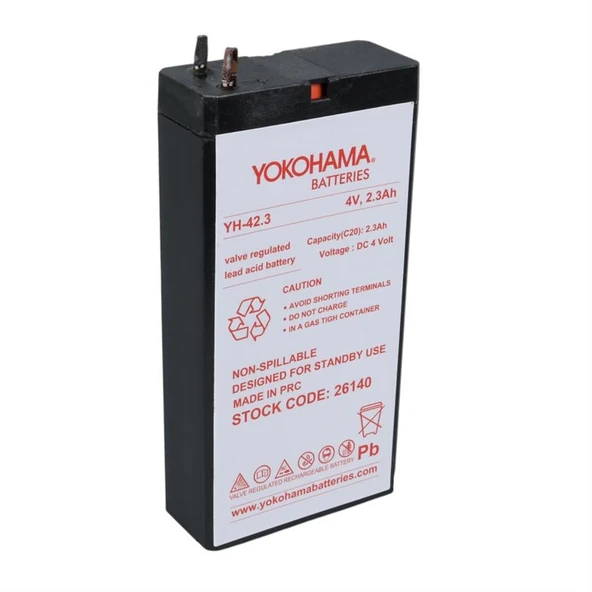 Ayt Yokohama YH-42.3 4 Volt 2.3 Amper Akü 49x96x22 mm Yeni Tarihli Taze Akü ürün görseli 1