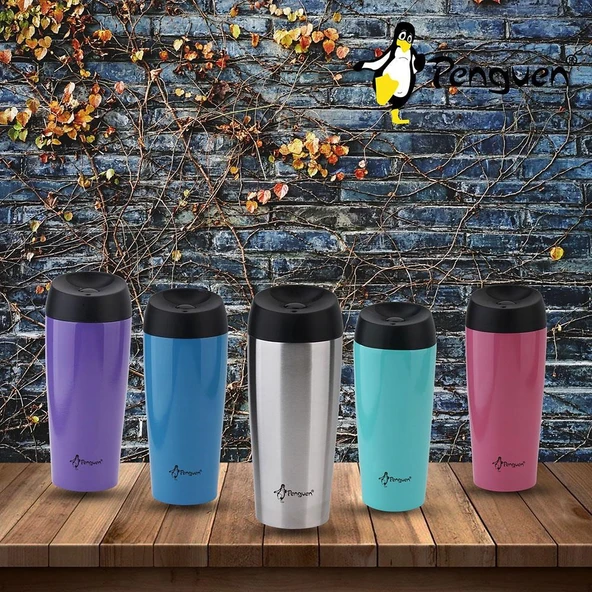Penguen-3027 Siyah Mug Termos 400ml - Resim 3