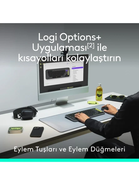 Logitech Pop Icon Combo 920-013077 Pembe Kablosuz Klavye Mouse Seti - Resim 4