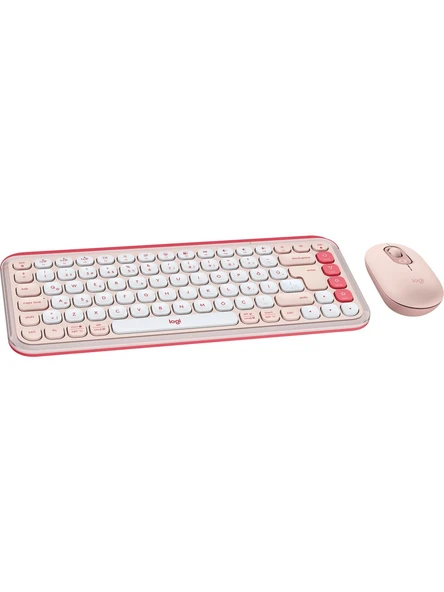 Logitech Pop Icon Combo 920-013077 Pembe Kablosuz Klavye Mouse Seti ürün görseli 1