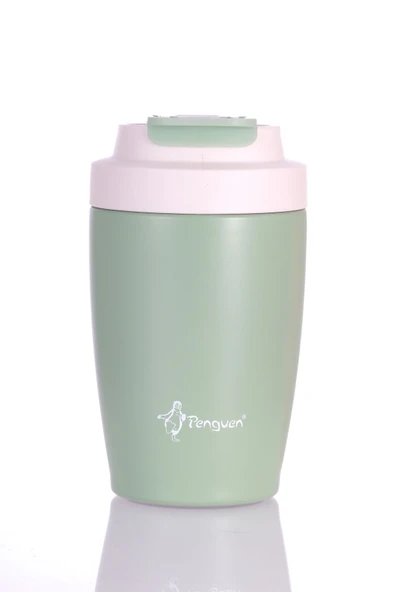 Penguen-3047 Yeşil Pipetli Mug Termos 400 Ml - Resim 5