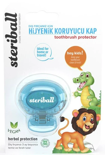 Steriball Diş Fırçası Koruma Kabı Çocuk - Toothbrush Protector | Mavi Aslan ürün görseli 1