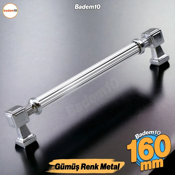Talas Metal Gümüş Kulp 160 mm -16 cm Mobilya Çekmece Mutfak Dolabı Dolap Kapak Kulpları Kulb Kulpu ürün görseli 1