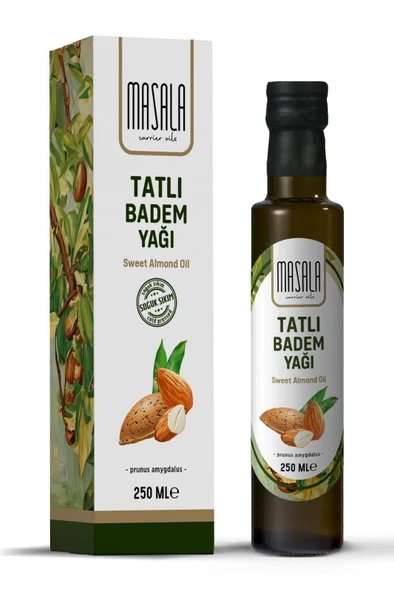 Soğuk Pres Tatlı Badem Yağı 250 ml – Saf ve Katkısız (Sweet Almond Oil) ürün görseli 1