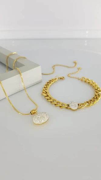 Kolye Bileklik Gold ÇelikTakı307 ürün görseli 1