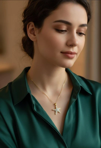 Deniz Yıldızı Çelik Kolye Sns2029010 - Resim 2