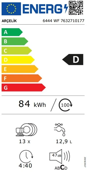 Arçelik 6444 WF 4 Programlı 13 Kişilik Bulaşık Makinesi - Resim 6
