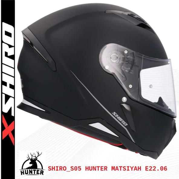 SHIRO KASK FULLFACE HUNTER M.C MAT SİYAH M 5758 ürün görseli 1