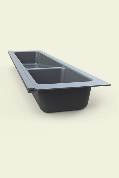 Mutfak Çekmece İçi Modüler İki Bölmeli Kaşıklık 11cmX48cm(Boydan 4cm Kesilebilir) ürün görseli 1