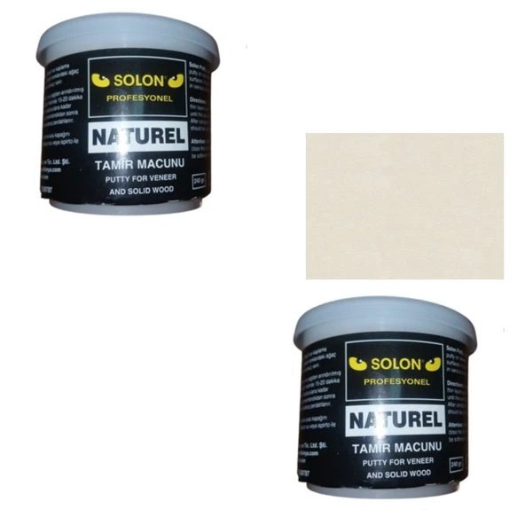2 Adet Ahşap Masif ve kaplama Tamir Macunu Naturel 240 Gr. ürün görseli 1