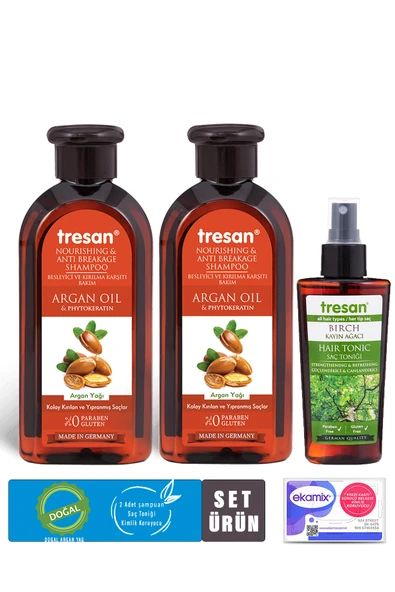 Argan Yağı Besleyici Ve Kırılma Karşıtı Bakım Şampuanı 300 Ml 2 Adet Canlandırıcı Saç Toniği ürün görseli 1