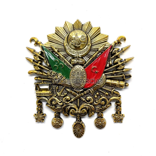 Osmanlı Devlet Arması Kabartma Logo Büyük Gold 12x11cm ürün görseli 1