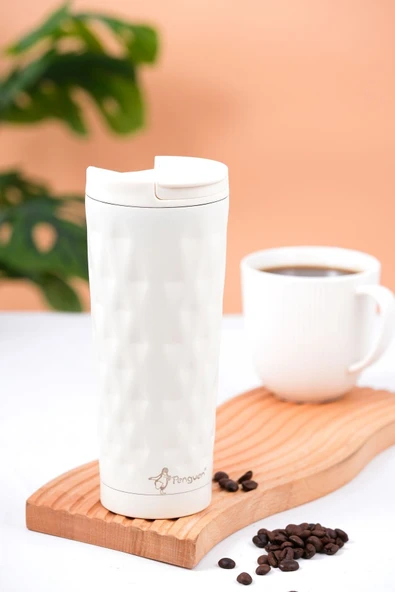 Penguen-3025 Krem Mug Termos 500ml - Resim 2