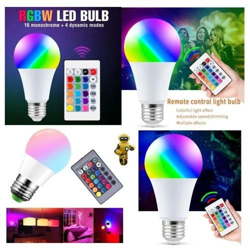 4 Adet Kumandalı, 20 Farklı Işık Renkli, Çakar Modlu Akıllı Led Ampul, Çok Kaliteli RGB E-27 Ampul ürün görseli 1