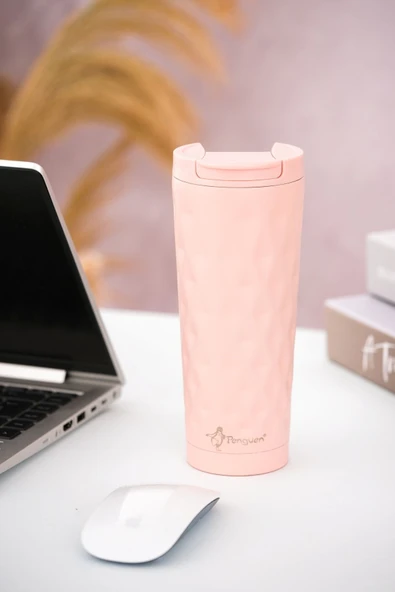 Penguen-3025 Pembe Mug Termos 500ml - Resim 2