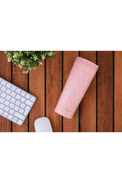 Penguen-3025 Pembe Mug Termos 500ml - Resim 3