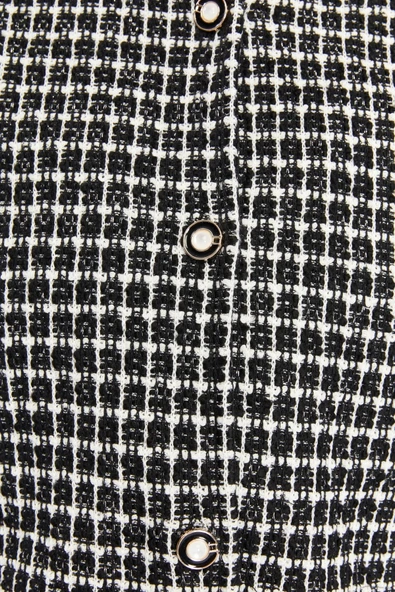 Ekose Tüvit Blazer Ceket Mini Etek Takım - Resim 7