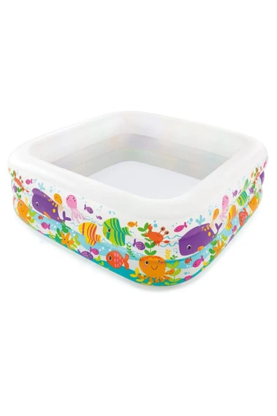 Intex Akvaryum Desenli Kare Havuz 159x159x50cm IH57471 ürün görseli 1