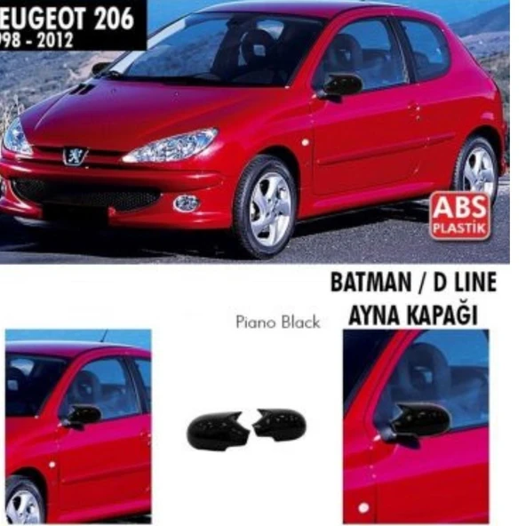 Peugeot 206 Batman Yarasa Ayna Kapağı(1998-2012) ürün görseli 1