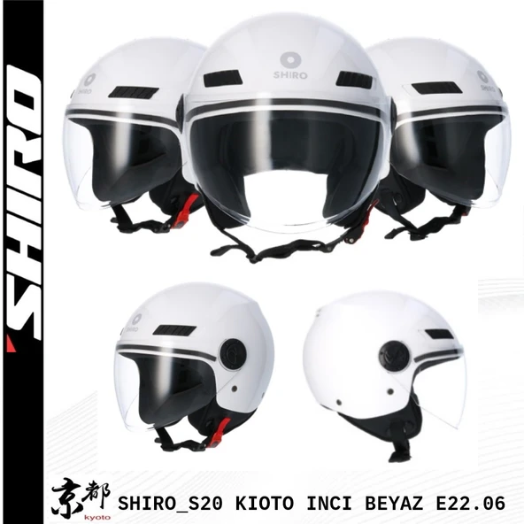 SHIRO KASK JET OFC KIOTO M.C İNCİ BEYAZ L 5960 ürün görseli 1