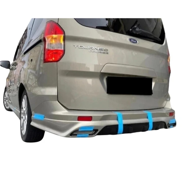 Ford Tourneo Courier Egzoz Görünümlü Arka Tampon Eki (Plastik) ürün görseli 1