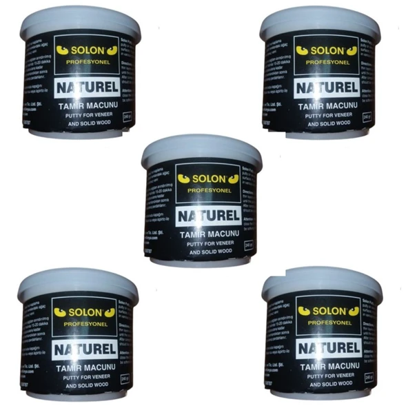 5 Adet Solon Ahşap Masif ve kaplama Tamir Macunu Naturel 240 Gr. ürün görseli 1