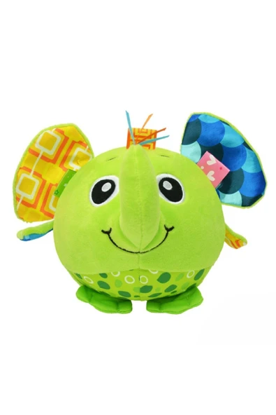 SOZZY TOYS Peluş Çıngıraklı Topum 3 Boyutlu Yeşil Fil Figürü (Szy169) ürün görseli 1