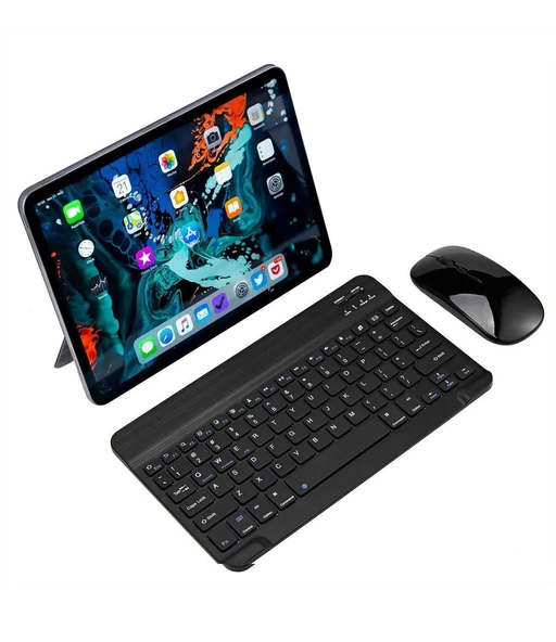 Xiaomi Pad 5 Tablet İçin Uyumlu Slim Şarjlı Türkçe Bluetooth Klavye ve Mouse Seti ürün görseli 1