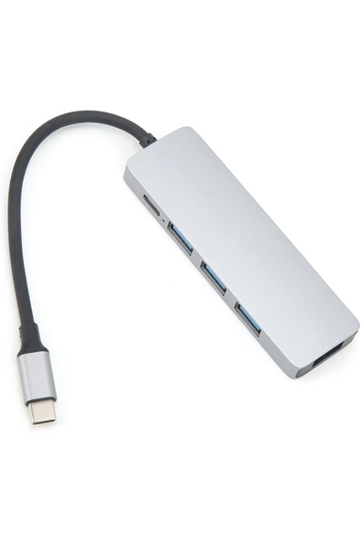5in1 Type-c to USB Hub 5 Port Çoklayıcı Laptop Macbook Air için Uyumlu Çoğaltıcı USB 3.0/HDMI/TYPE-C ürün görseli 1