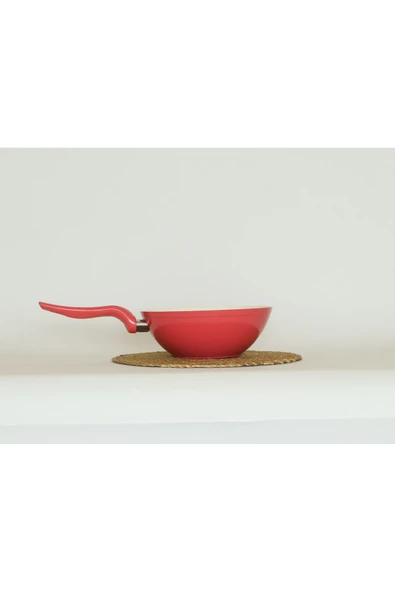 Wok Tava 24 cm Pembe - Sebze, Et, Tavuk, Sote ve Noodle Yemekleri İçin - Resim 3