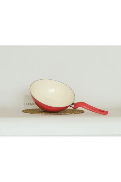 Wok Tava 24 cm Pembe - Sebze, Et, Tavuk, Sote ve Noodle Yemekleri İçin ürün görseli 1