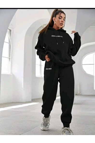 kapşonlu Oversize Kışlık Eşofman Takımı Unisex ürün görseli 1