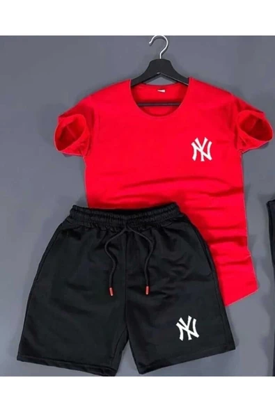 Penye Ny Baskılı Yazlık Şort Ve Penye Tshirt Spor Takım Tshirtşort ürün görseli 1