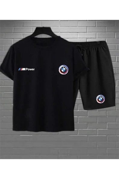 Bmw Baskılı Original Ünisex Yazlık T-shirt ve Eşofman Altı 2 li Set Combin Takım ürün görseli 1