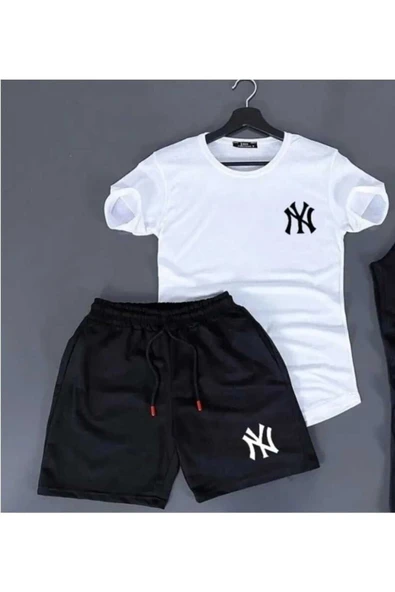 Penye Ny Baskılı Yazlık Şort Ve Penye Tshirt Spor Takım Tshirtşort ürün görseli 1