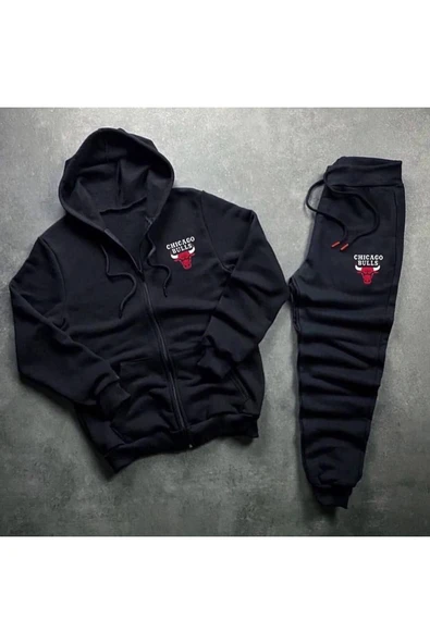Fermuarlı Sweatshirt + Eşofman Kışlık 2'li Kombin ürün görseli 1