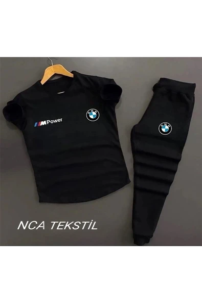 BMW Baskılı Original Ünisex Yazlık T-shirt ve Eşofman Altı 2 li Set Combin Takım ürün görseli 1