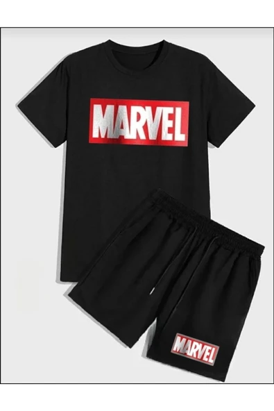 Penye Yazlık Şort Ve Penye Tshirt Marvel Spor Takım Tshirtşort ürün görseli 1