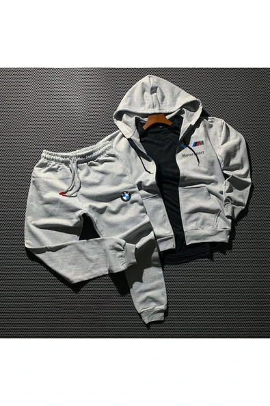 BMW Fermuarlı Ceket ve Kışlık Eşofman 2'li Kombin ürün görseli 1