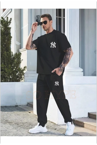 Oversize NY baskılı erkek eşofman takımı SOHYPE ürün görseli 1