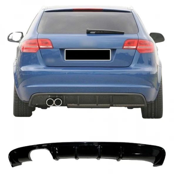 Audi A3 8p (2008-2011) Arka Tampon - Difüzör (Plastik) ürün görseli 1